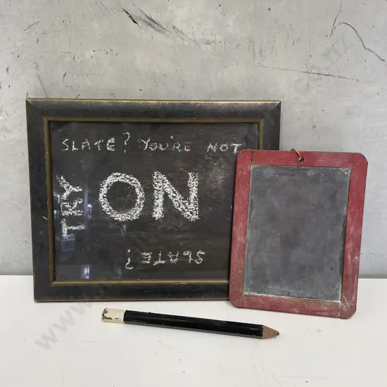 Vintage School Framed Slate Board with chalkboard