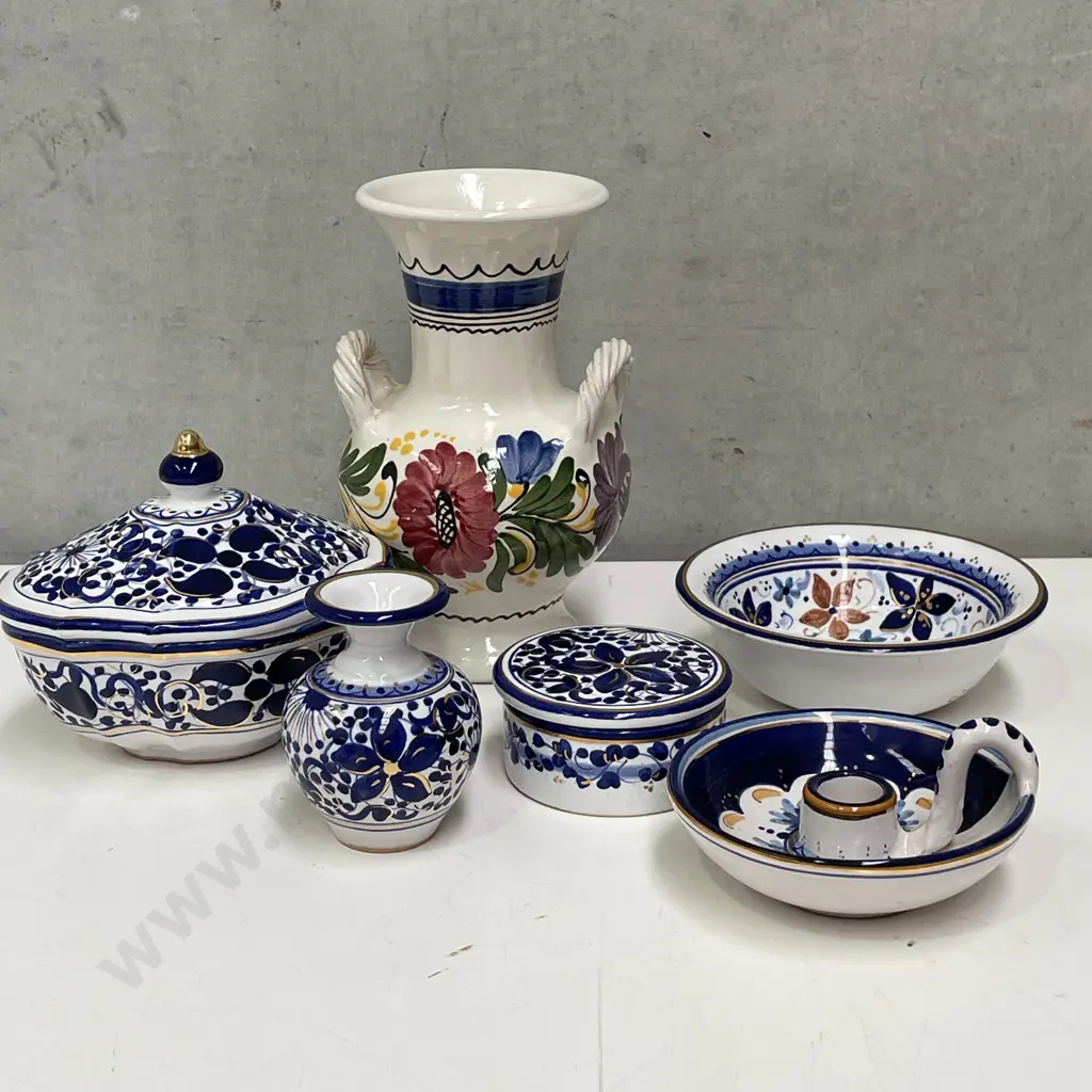 Assorted Handpainted Faenza and Gardi Italian Pottery. Image 1++