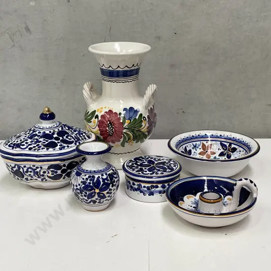 Assorted Handpainted Faenza and Gardi Italian Pottery.