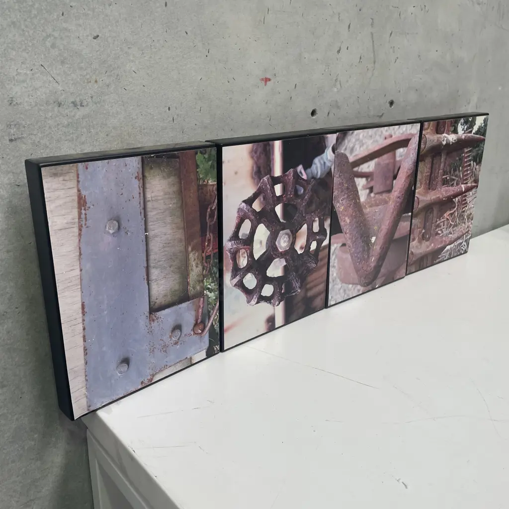 Four "Backyard Letters" Decorative Block Art. 20.5 x 15.5cm Image 1++