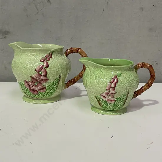 Carltonware Foxglove Jugs. H11cm H9cm