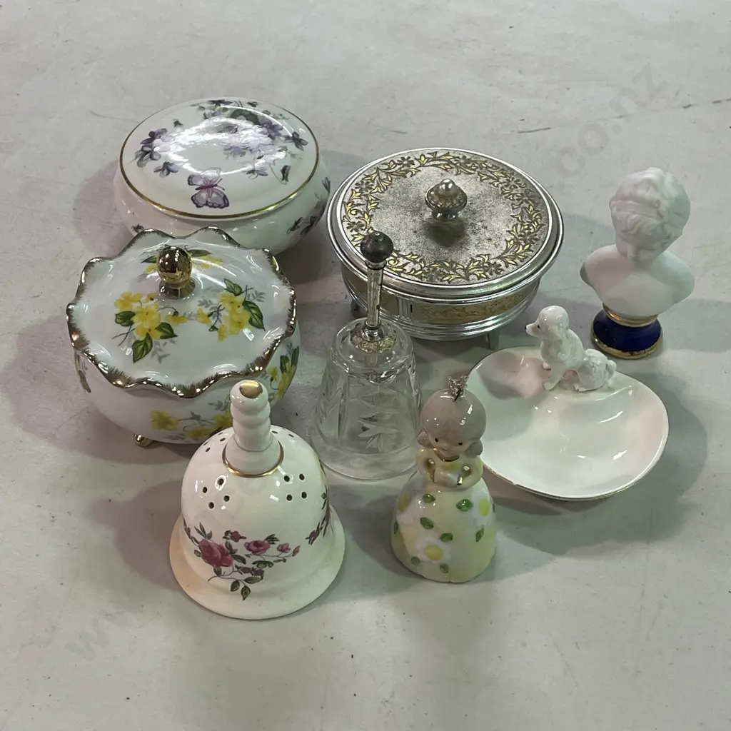 Assorted Dressing Table Ornaments including Musical Powder Box and Bells etc Image 1++
