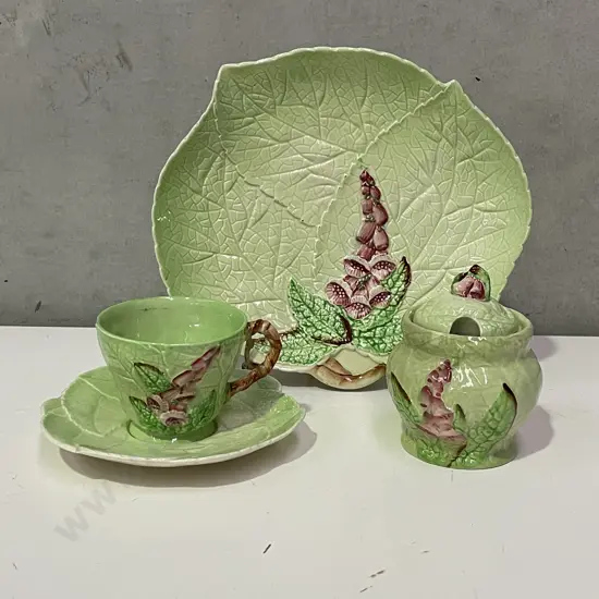 Carltonware Foxglove Plate, Cup and Saucer and Lidded Sugar