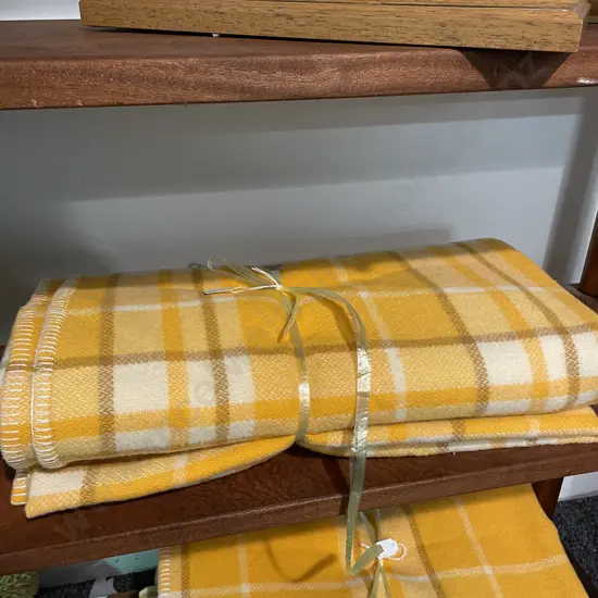 Vintage Alford Forest by Canterbury Wool Blanket, Lg Double