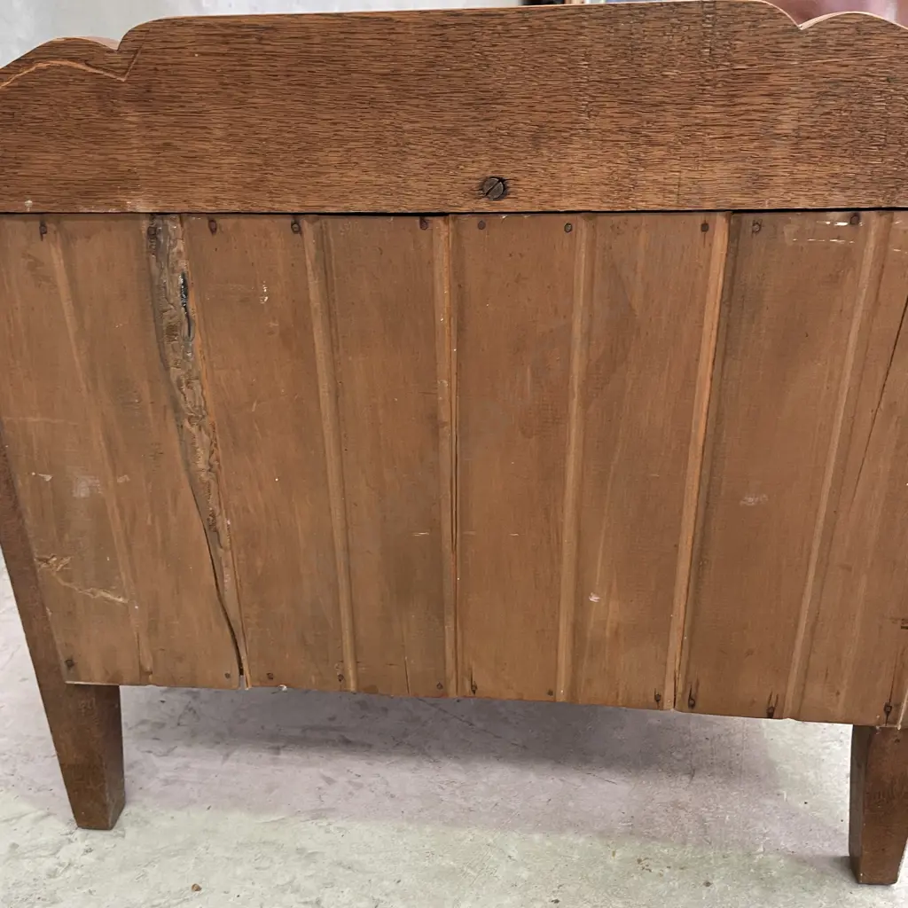 Vintage Solid Oak 2 Door Bedside Cabinet. H55 D35 W60cm Image 1++
