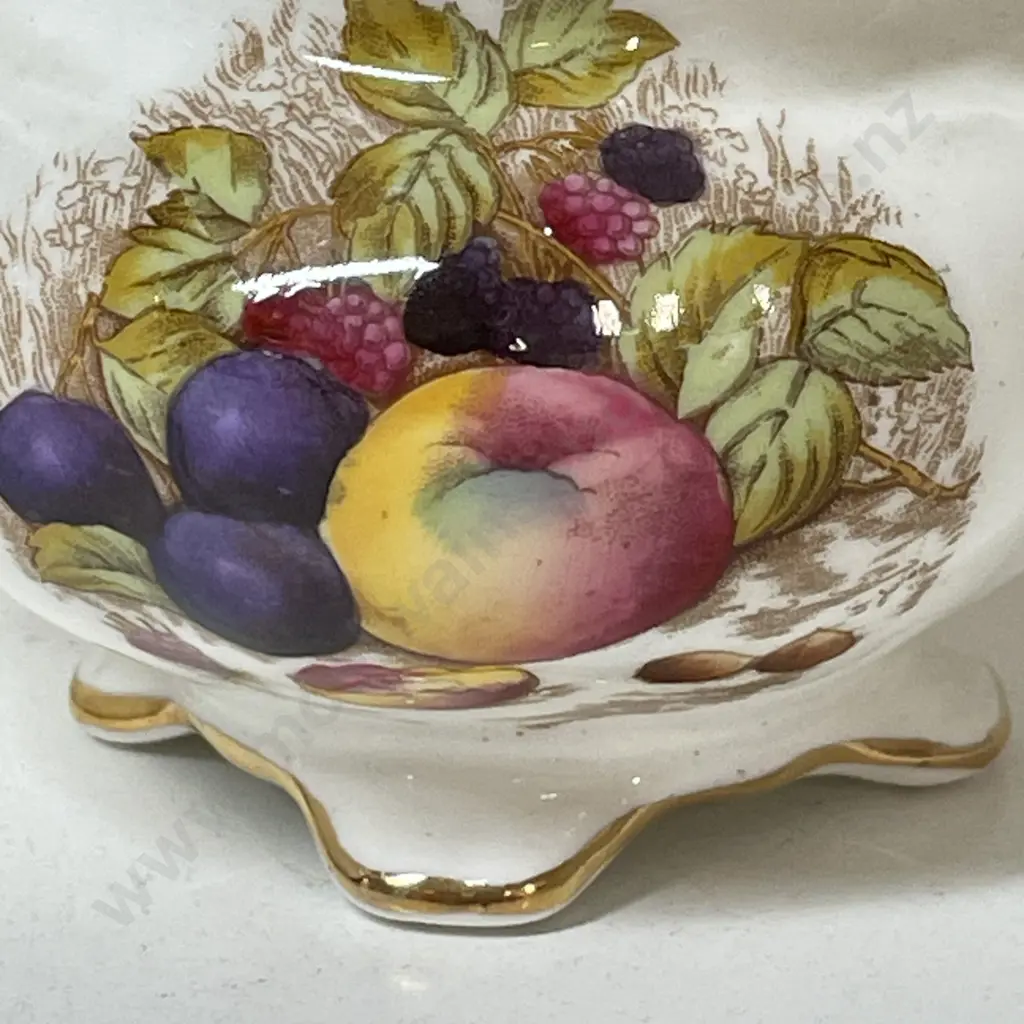 Aynsley Handpainted Fruit patterned Cream Jug and Sugar Bowl. D. Jones Image 1++