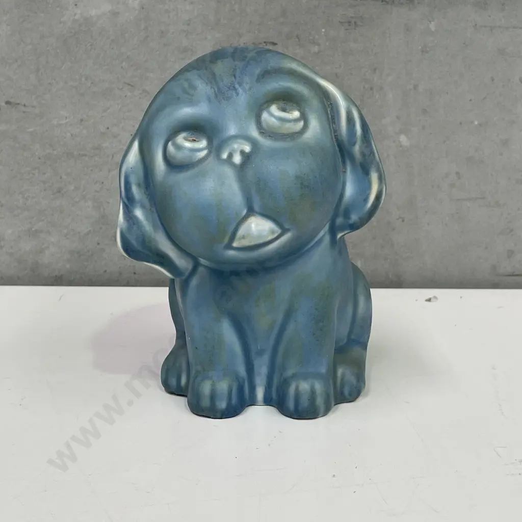 Large Crown Devon Blue Dog Figurine (af as shown) H17cm Image 1++