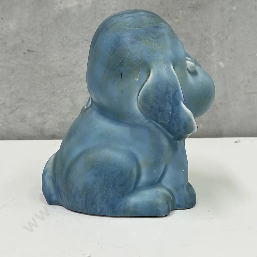 Large Crown Devon Blue Dog Figurine (af as shown) H17cm Image 1++