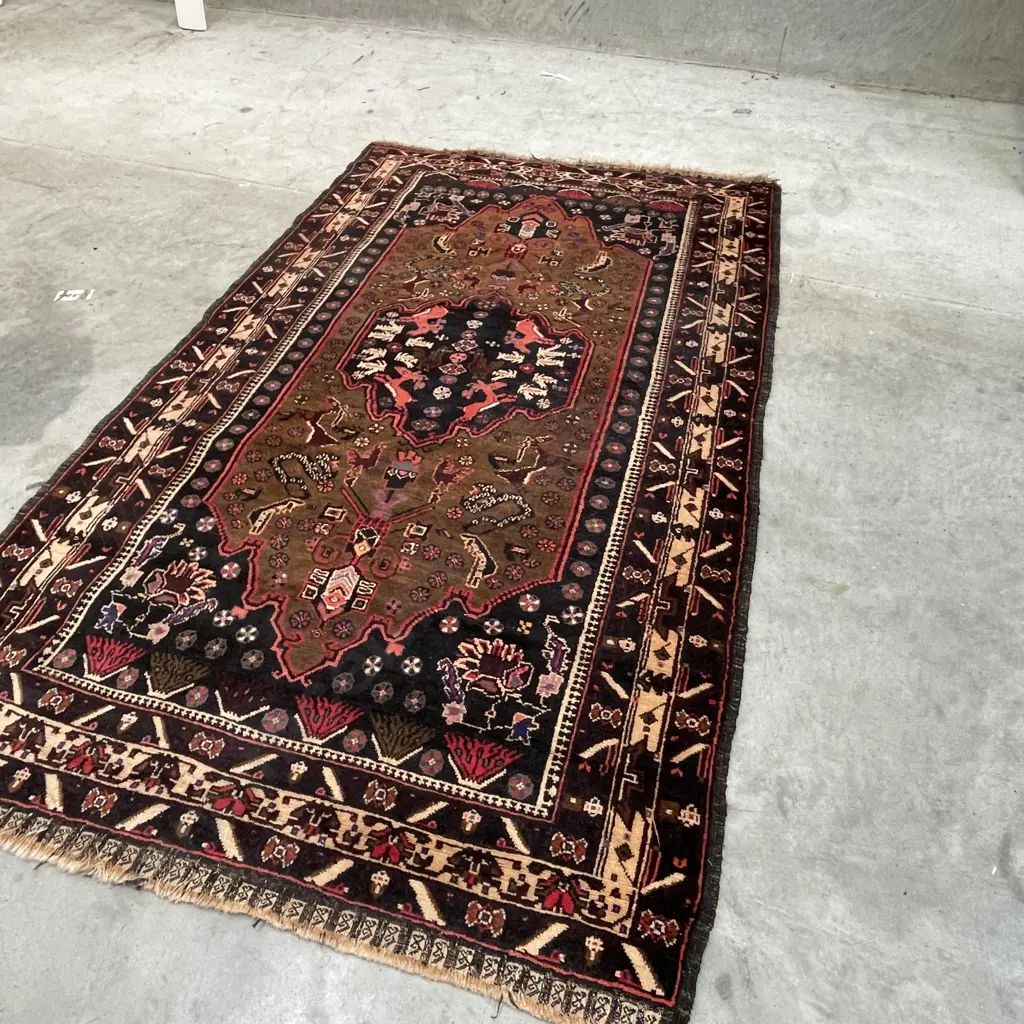 Vintage Afghan Old Baluchi Hand Knotted Floor Rug, 110 x 200cm with certificate of authenticity Image 1++