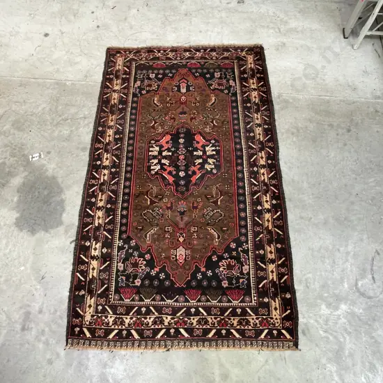 Vintage Afghan Old Baluchi Hand Knotted Floor Rug, 110 x 200cm with certificate of authenticity