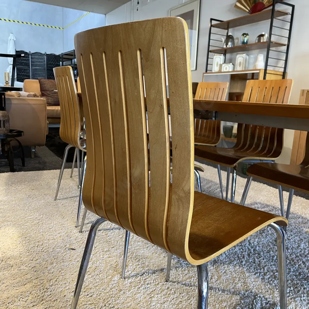 Ex Danske Mobler Mid Century Style 9 Pce Dining Suite. 2 Extensions 50cm each. Full Length 270cm Wide 100cm Height 73cm Image 1++