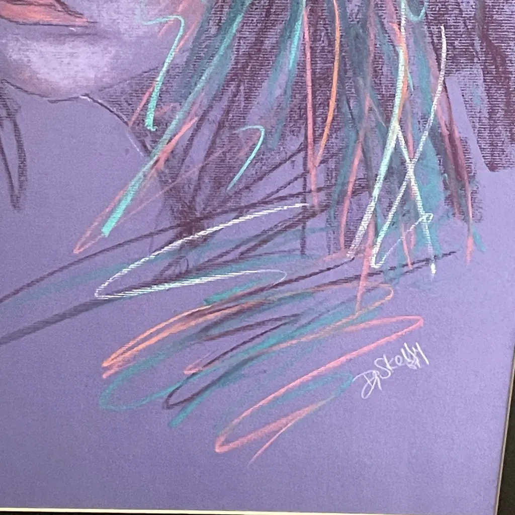 Framed Original Signed Portrait Artwork by Di Skelly Heron Dated '87, 77 x 56cm Image 1++