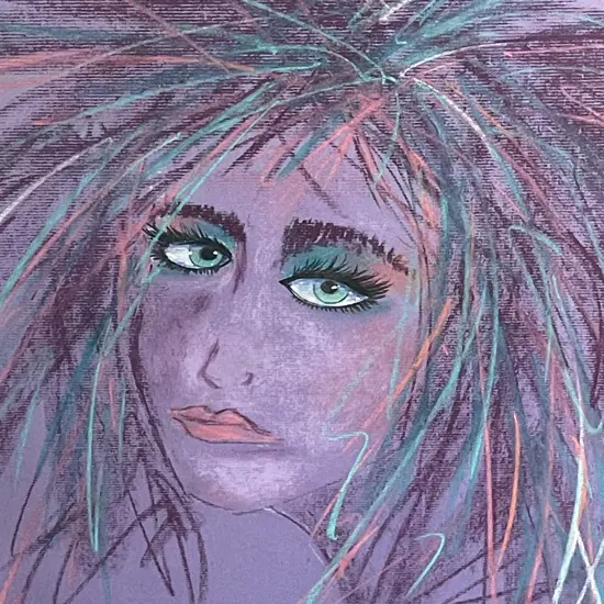 Framed Original Signed Portrait Artwork by Di Skelly Heron Dated '87, 77 x 56cm