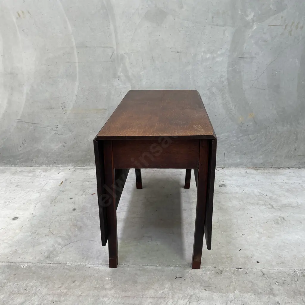 Antique Oak Drop Side Table - H74cm, Folded Top 50 x 100cm - Extended Top 157 x 100 Image 1++