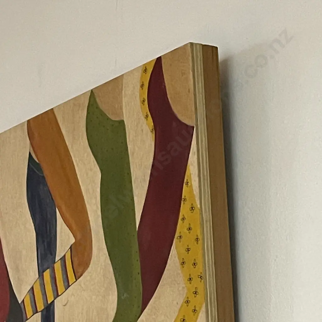 Original Handpainted Wood Block Artwork of "tumbling legs" 60 x 40cm Image 1++