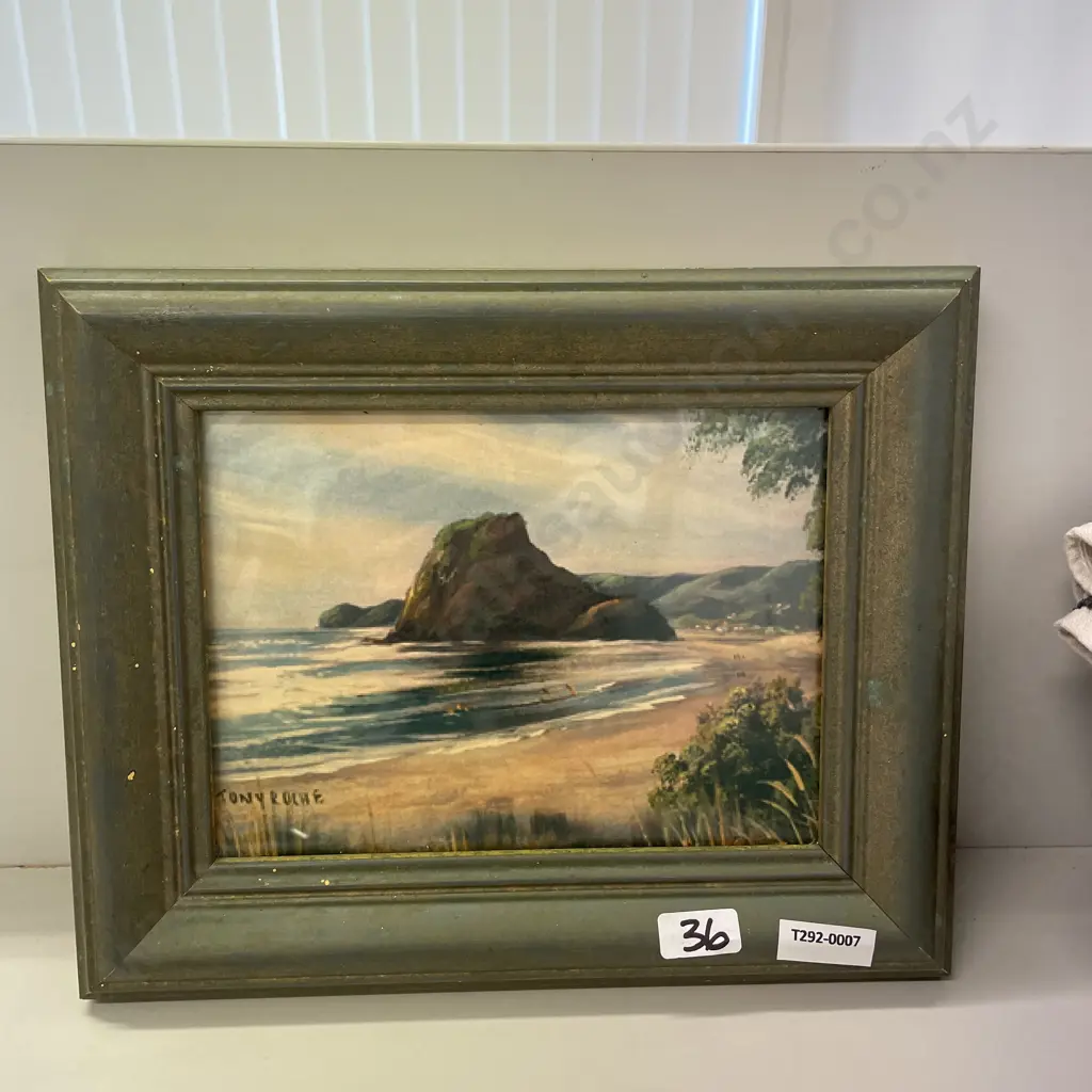 Framed Tony Roche Artwork, 22 x 27cm Image 1++