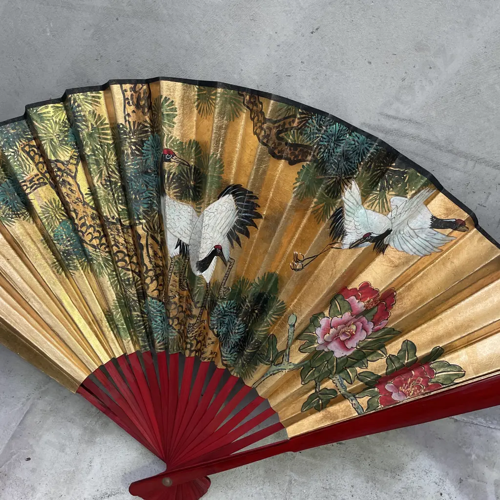 Vintage Japanese Wooden fan Image 1++