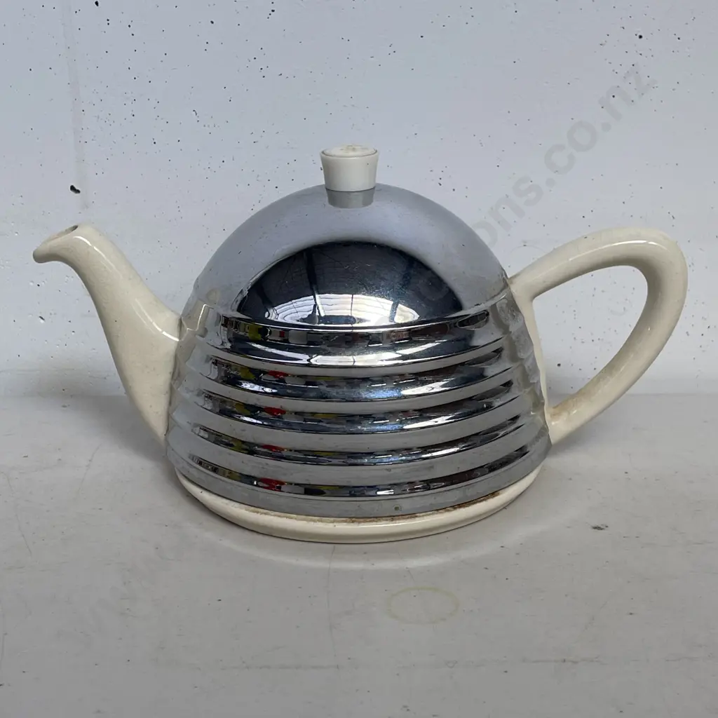 Vintage Mid-Century Everhot Insulated Art Deco Teapot Image 1++
