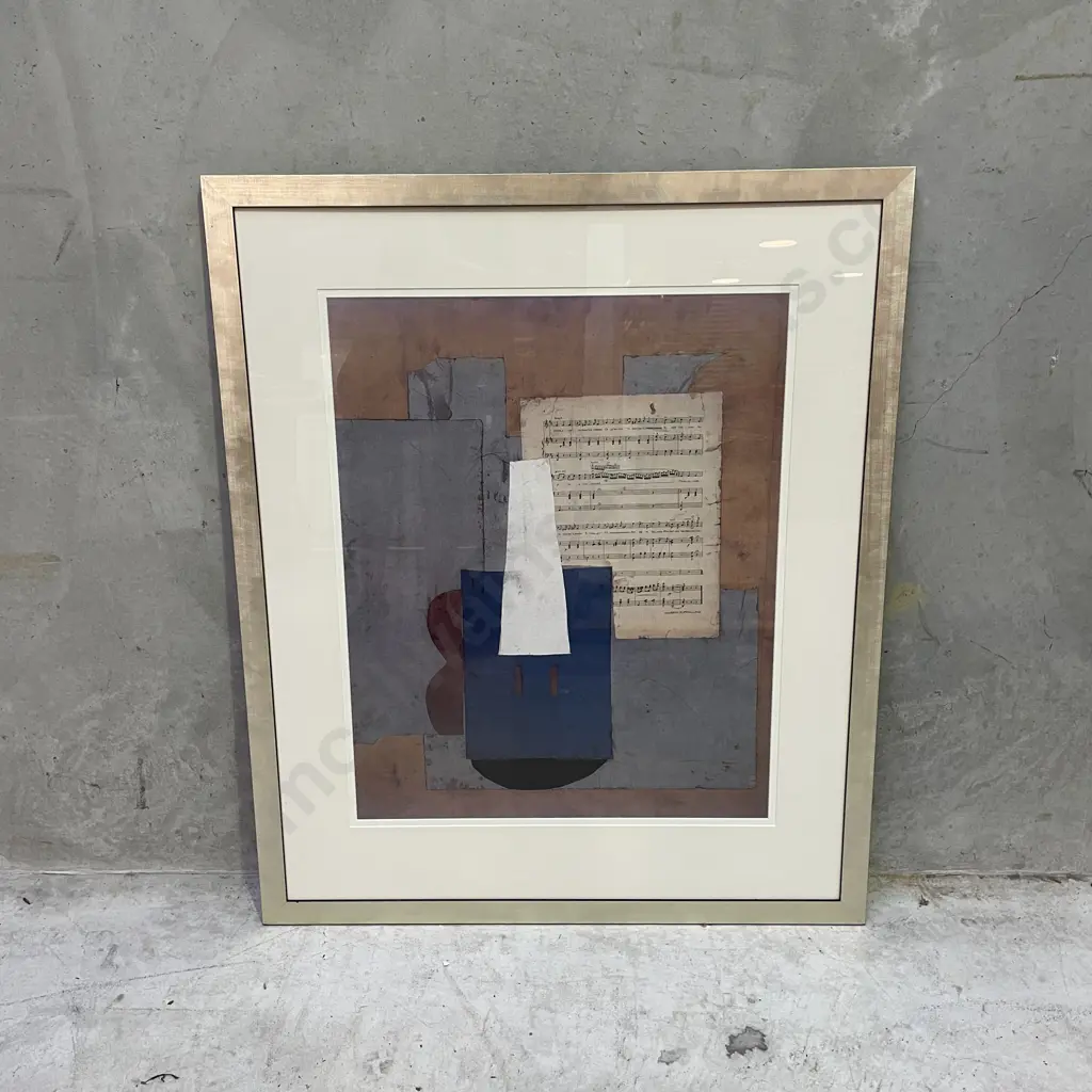 Large Framed Modernist Musical Themed Print. 105 x 88cm Image 1++