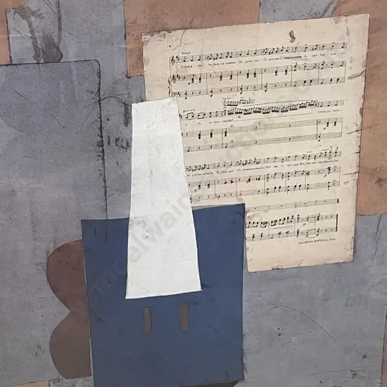 Large Framed Modernist Musical Themed Print. 105 x 88cm