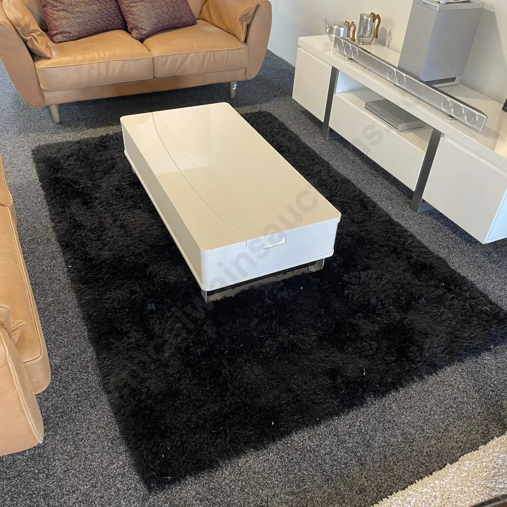 Mason D'Or Black Shaggy Floor Rug. 2.2metres x 1.5metres Image 1++