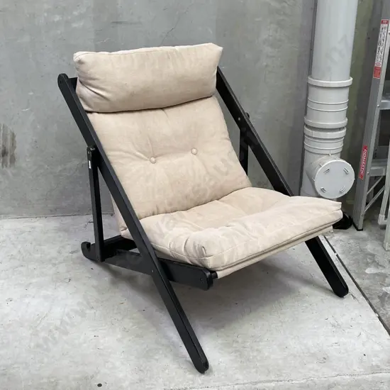 Mid Century style adjustable recliner, Solid wood frame