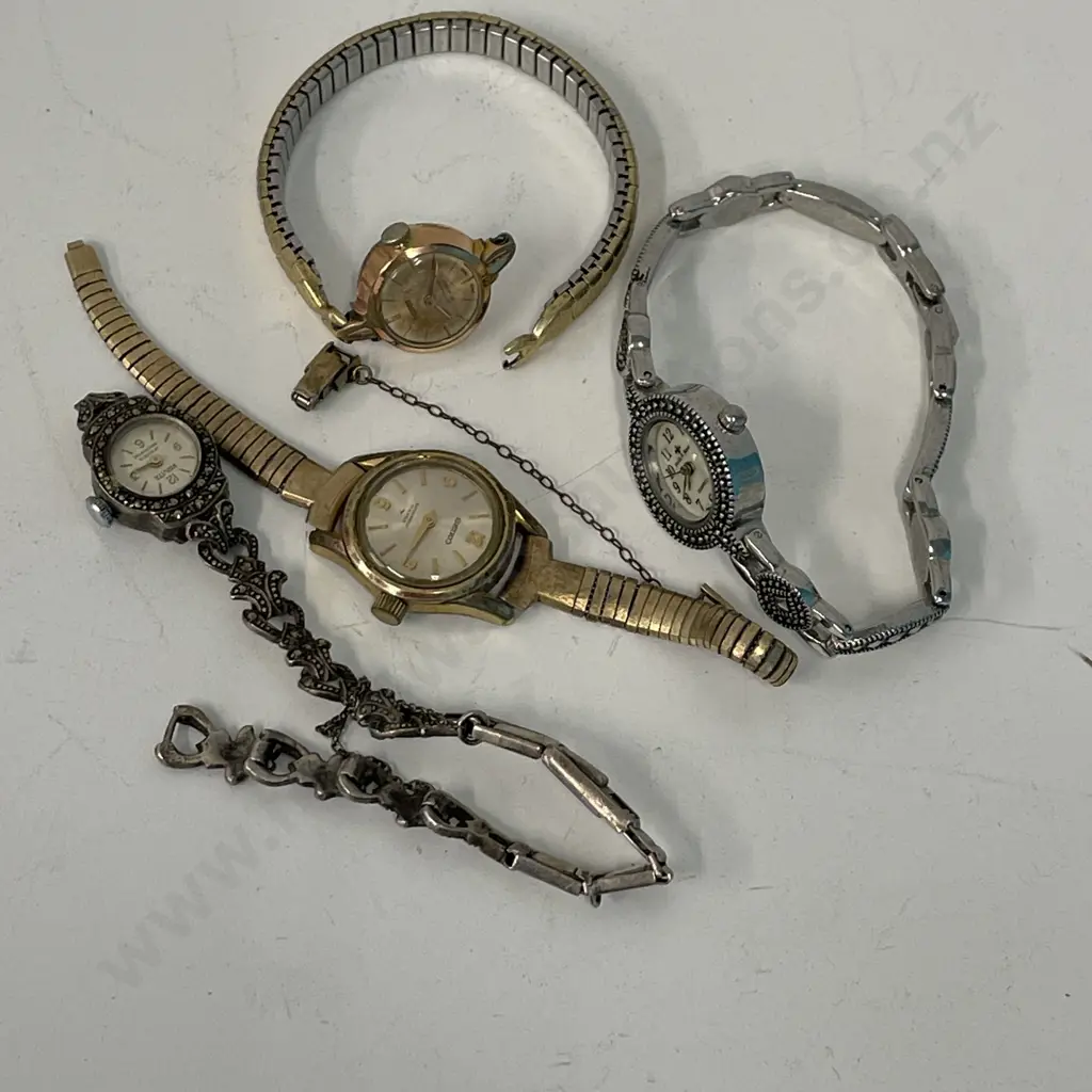 Assorted womens vintage watches, including sterling silver, marcasite etc Image 1++