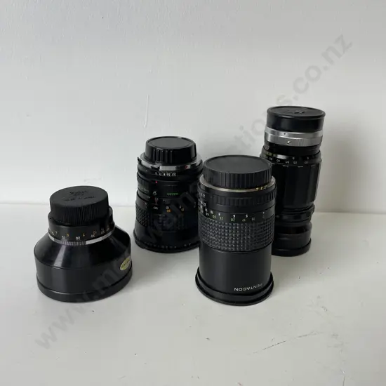 Assorted Lenses including Canon, Makinon, Minolta, Prakticar