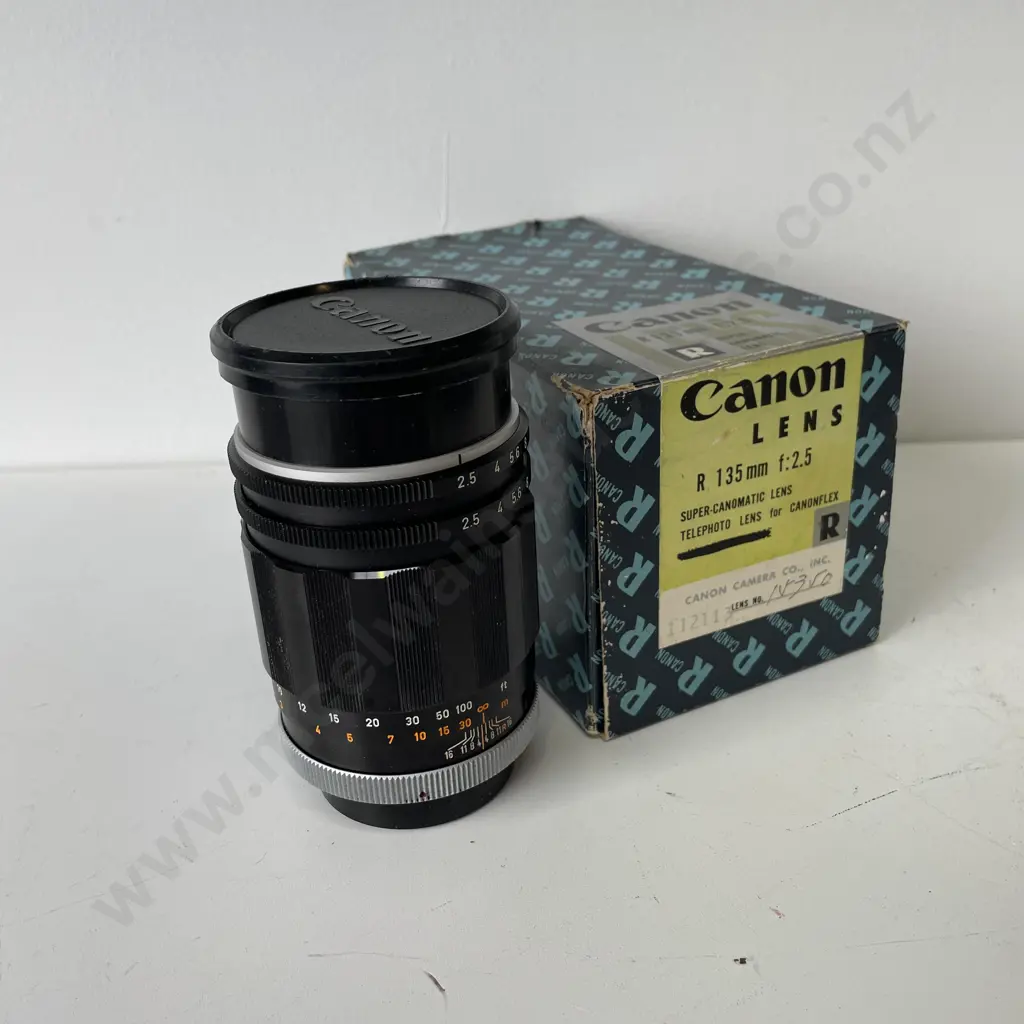 Boxed Vintage Canon R135mm Lens Image 1++