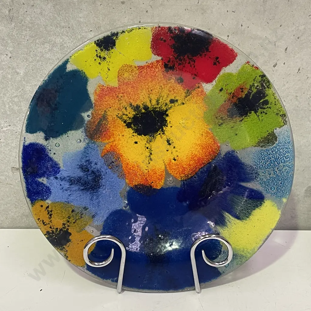 Large Revitaglass NZ Art Glass Bowl/Platter Dia39cm Image 1++