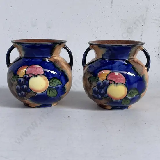 Pair Collectable H&K Tunstall "Autumn" 2 Handled vases