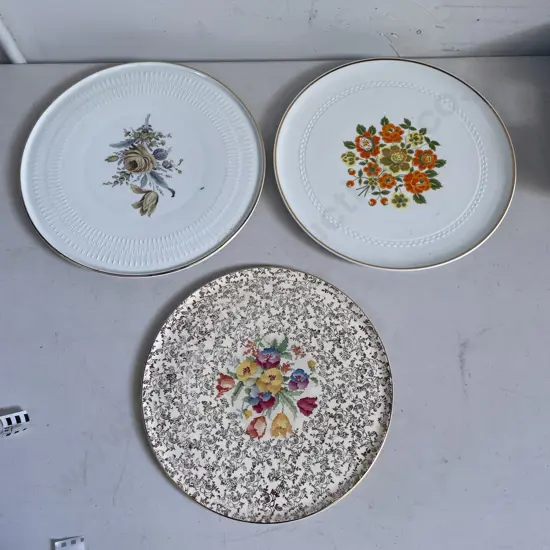Three Vintage Pavlova Platters Hutschenreuther, Tirschenreuth and H&K Tunstall