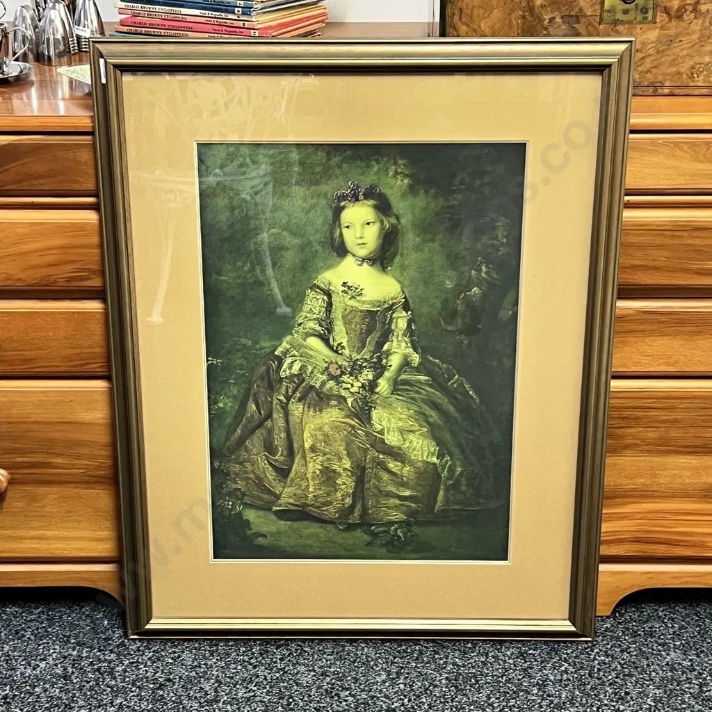 Vintage Framed Print of "Lady Betty Hamilton" by Reynolds 86 x 68cm Image 1++
