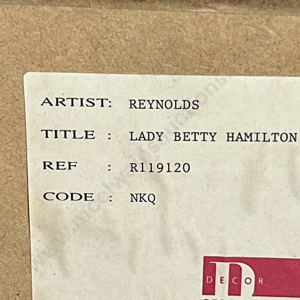 Vintage Framed Print of "Lady Betty Hamilton" by Reynolds 86 x 68cm Image 1++