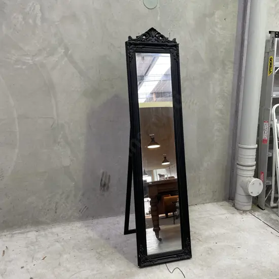 Freestanding Full Length Black Framed Mirror, H180 W43cm