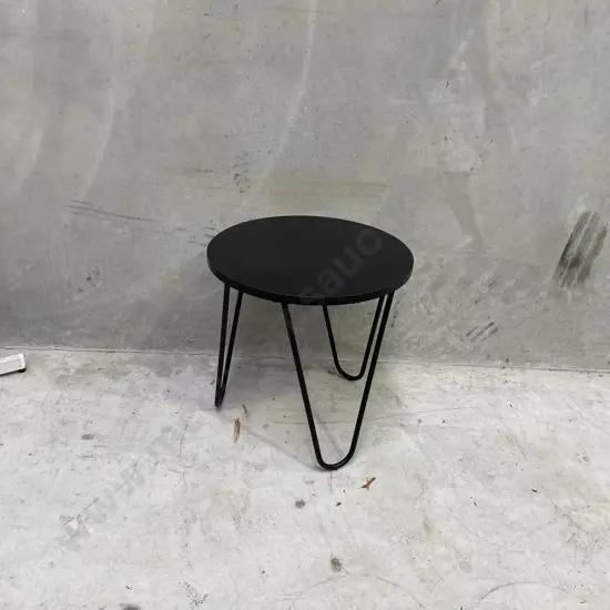 Small black painted Occasional Table, H45 Dia45cm
