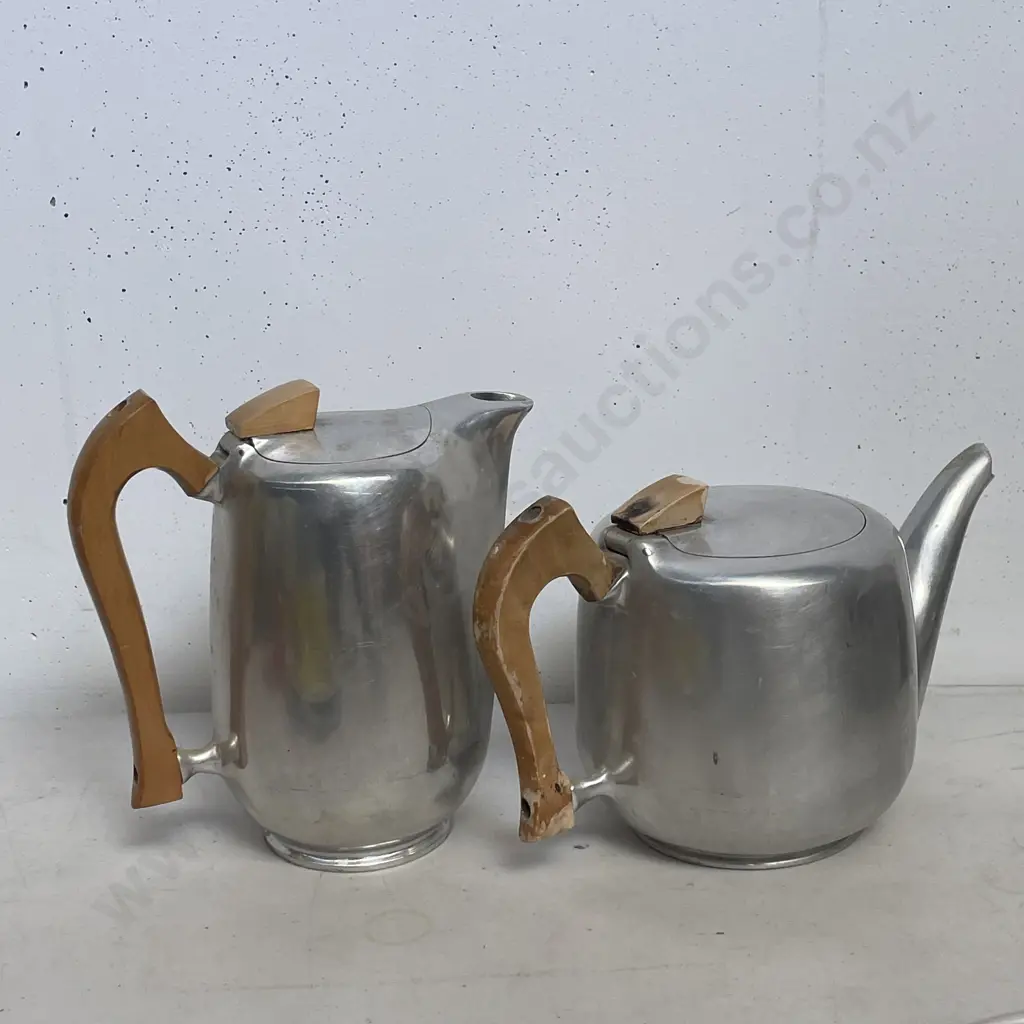 Vintage Mid Century Picquot Ware, England Coffee Pot and Teapot Image 1++
