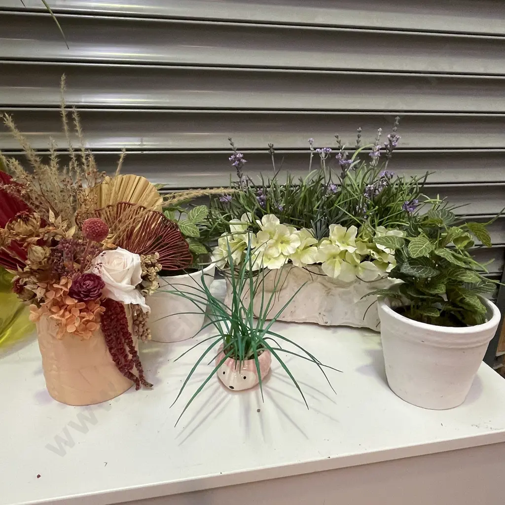 Ornamental Faux Floral Pots Image 1++