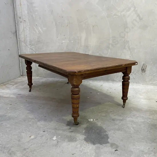 Antique C1870 English Solid Oak Crank Dining Table with extension and Joseph Fitter mechanism. H73 Top 1.77 x 1.2m