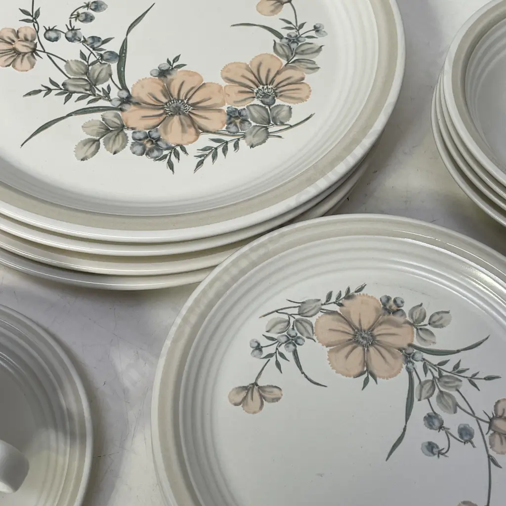 20 Piece Stoneware Dinnerset Floral Decoration - never been Used Image 1++