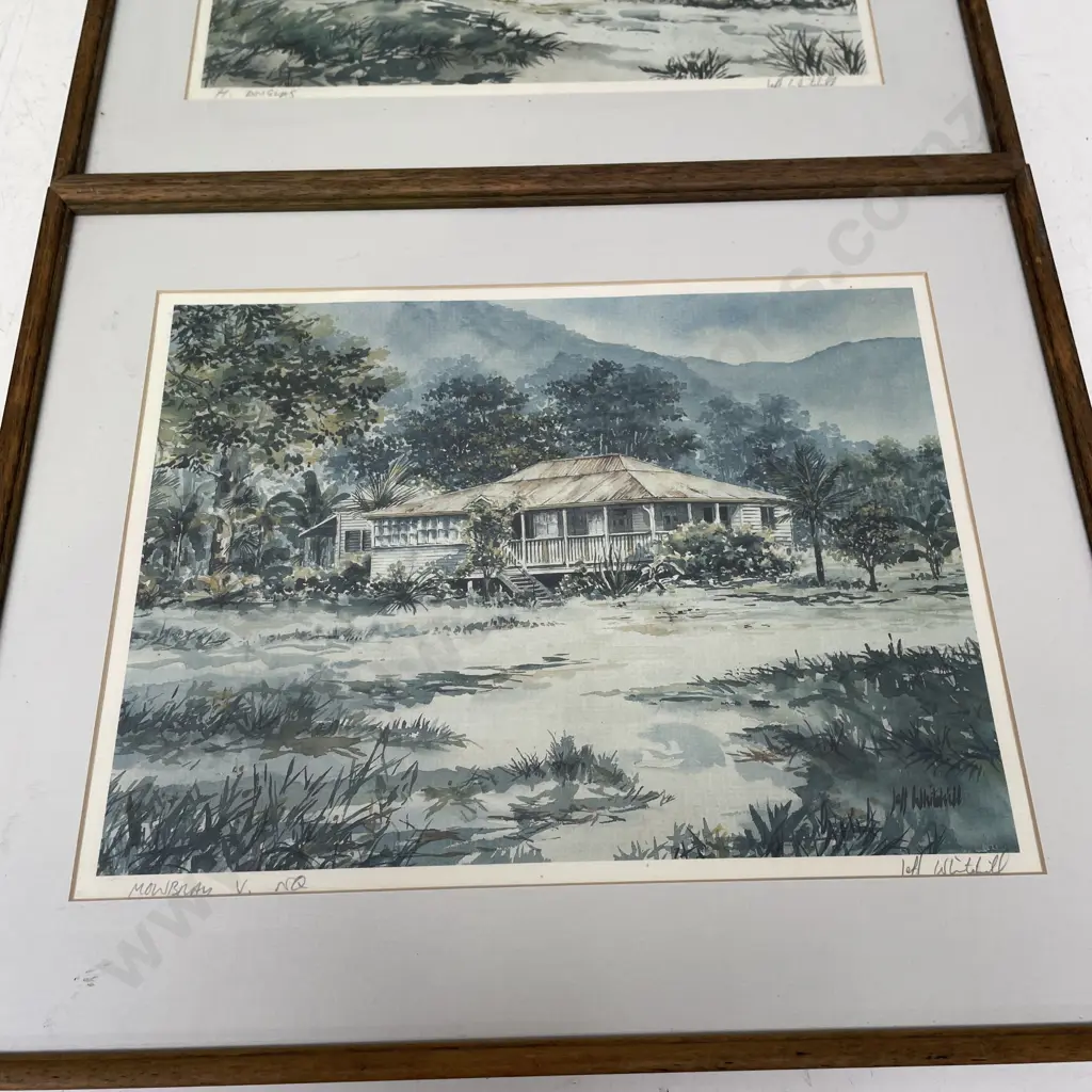 Pair of Framed Artworks. Signed Whitehill? 44 x 36cm Image 1++