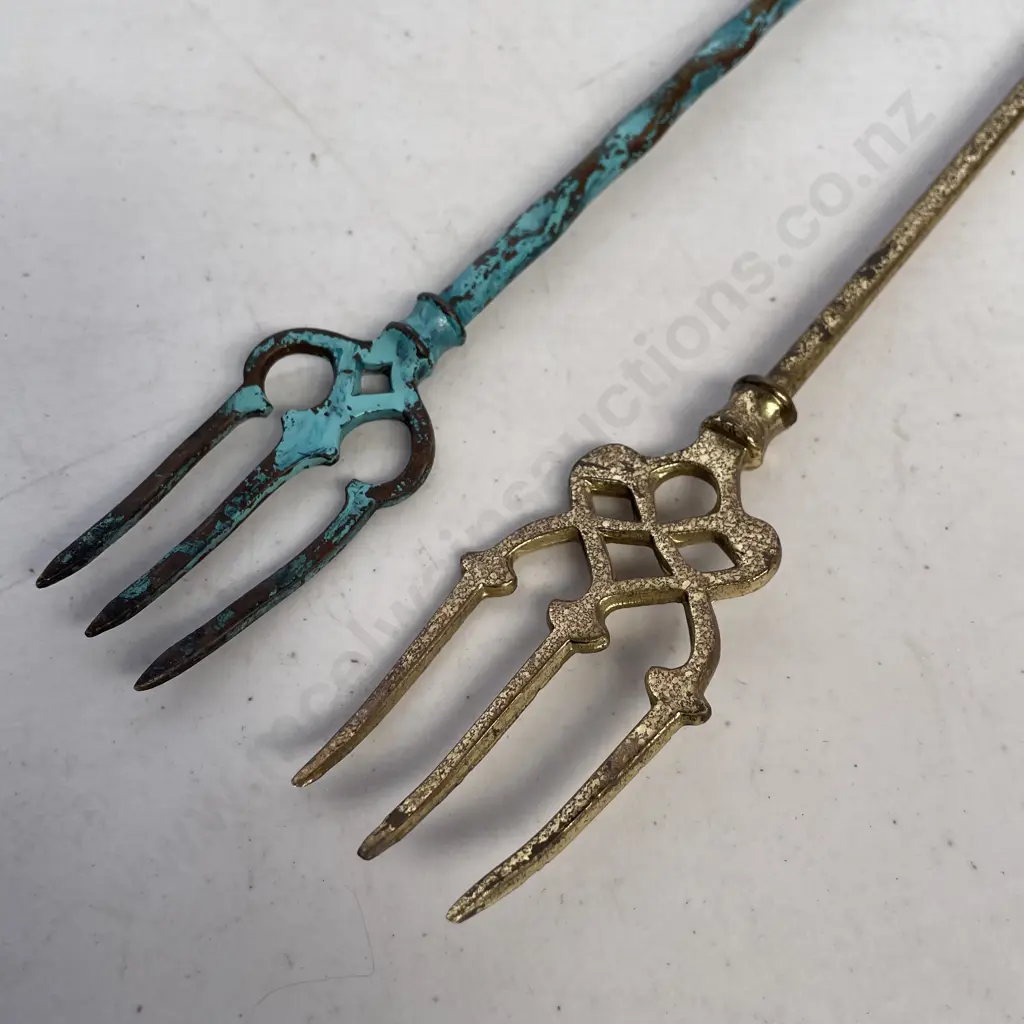 Vintage Copper/Brass Forks L49cm Image 1++