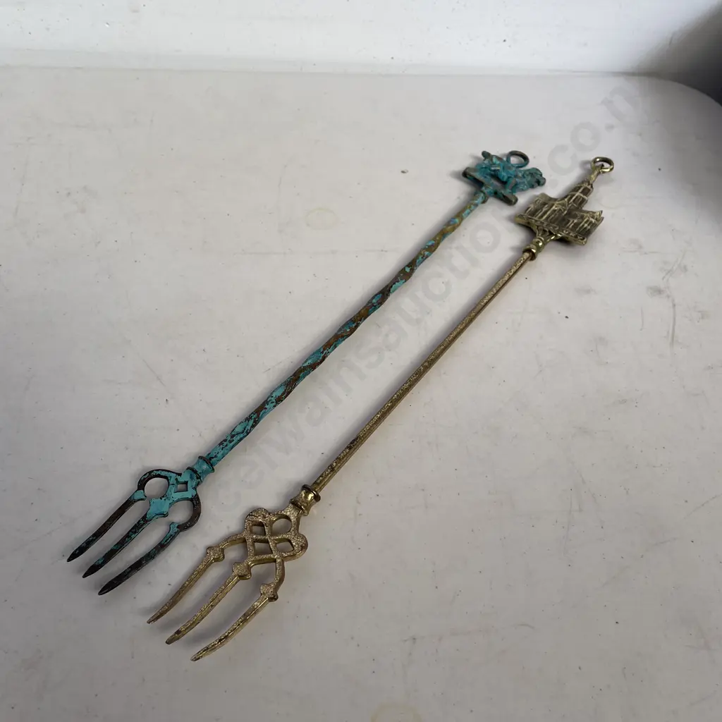 Vintage Copper/Brass Forks L49cm Image 1++