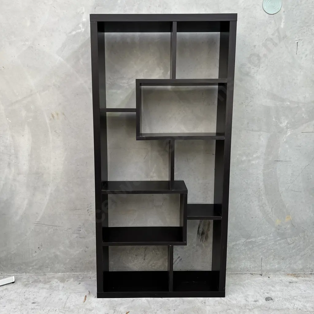 Segmented Wooden Display Shelving/Bookcase. H190 W90 D29cm Image 1++