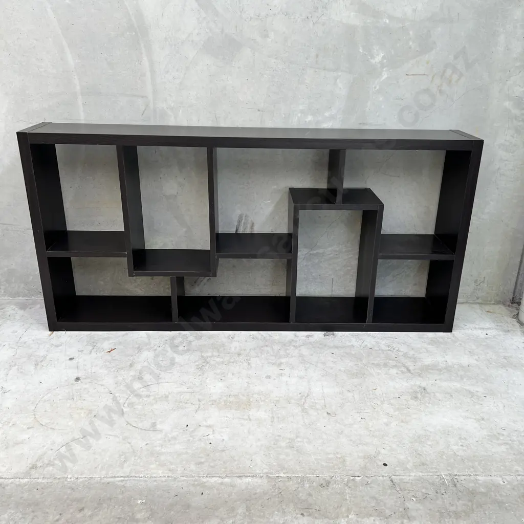 Segmented Wooden Display Shelving/Bookcase. H190 W90 D29cm Image 1++
