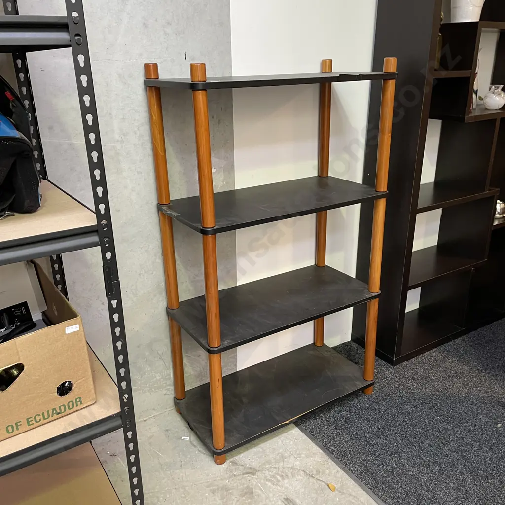 4 Tier Shelving Unit. Screw in Wooden Pillars, easy to transport. H138 W79 D40cm Image 1++