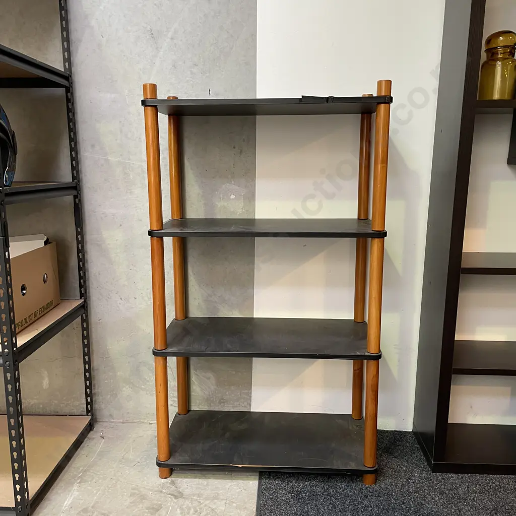4 Tier Shelving Unit. Screw in Wooden Pillars, easy to transport. H138 W79 D40cm Image 1++