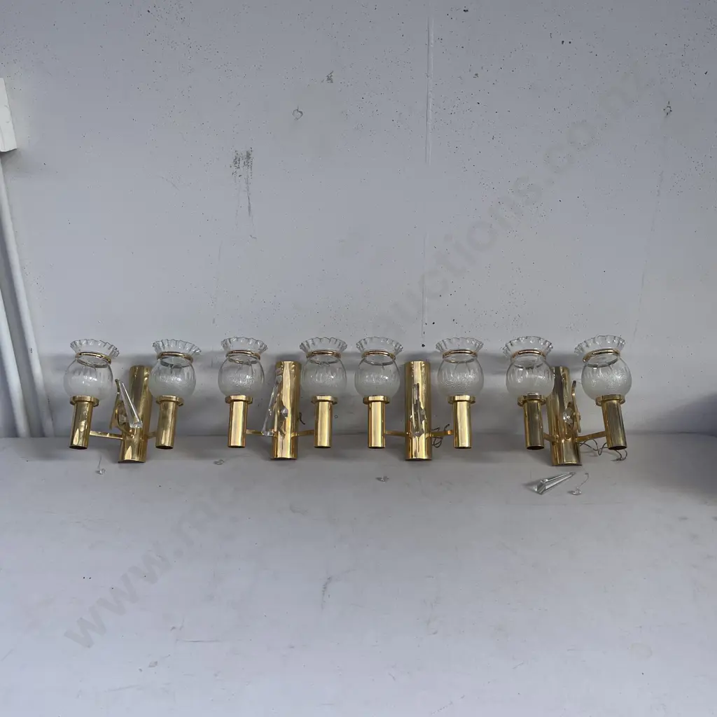 Vintage Mid Century Swedish Wall Lights with Crystal Droplets Image 1++