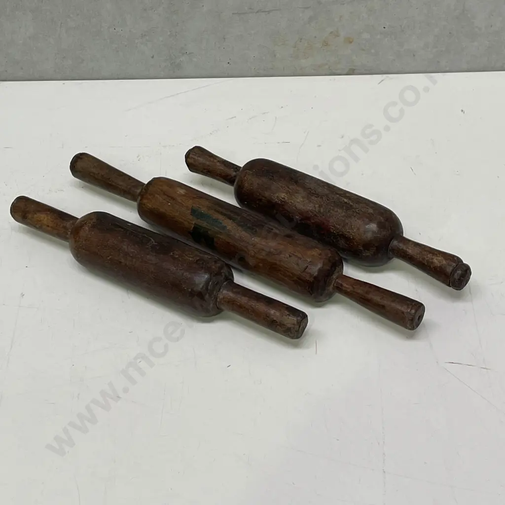 3 Vintage Wooden Rolling Pins Image 1++