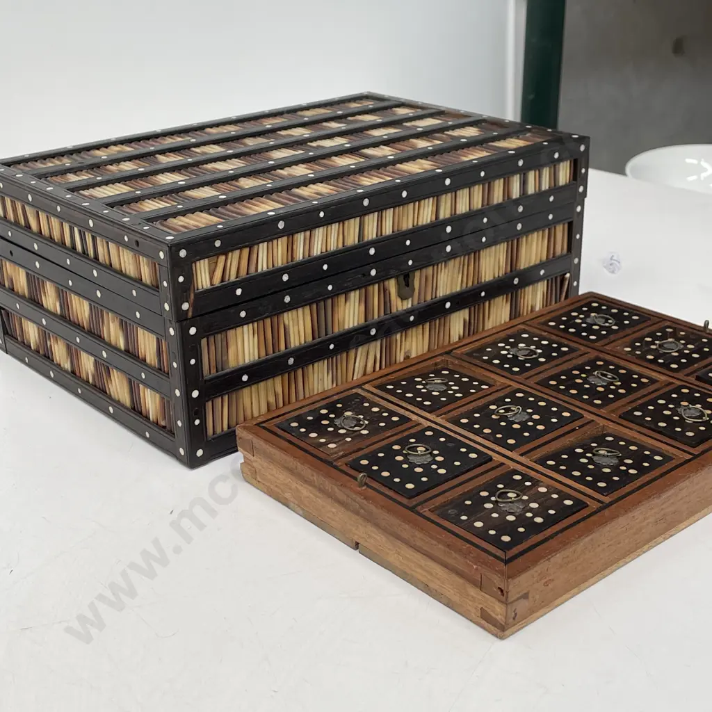 Stunning Vintage Porcupine Quill Jewellery Box with internal lidded segments (af to hinges) H11cm 27 x 18cm Image 1++